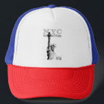 New York City Nyc Manhattan Liberty Statue Elegant Trucker Hat<br><div class="desc">New York City Nyc Manhattan Liberty Statue Elegant Distressed Text Template Trucker Hat.</div>