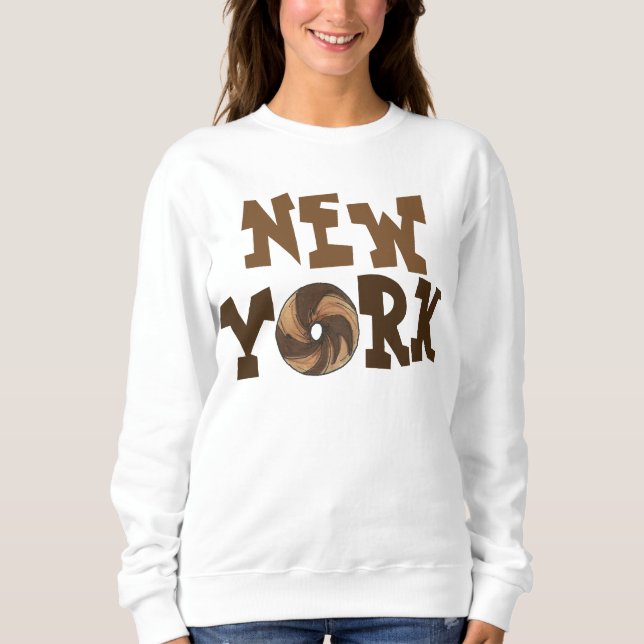 New York City NYC Marble Rye Bagel Sweatshirt (Front)