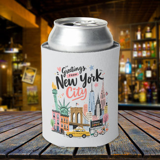 New York City NYC Skyline Can Cooler