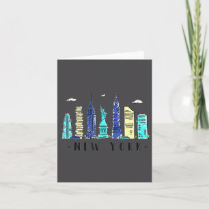 New York City Nyc Skyline Ny Watercolor Souvenir G Card
