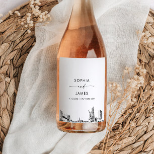 New York City NYC Skyline Wine Label