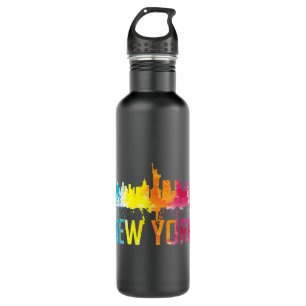 New York City NYC Watercolor Art Big Apple Skyline 710 Ml Water Bottle
