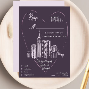 New York City NYC wedding RSVP Enclosure Card