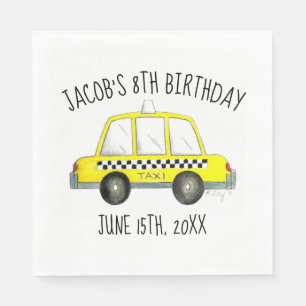 New York City NYC Yellow Taxi Cab Birthday Party Napkin