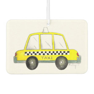 New York City NYC Yellow Taxi Chequered Cab Car Air Freshener