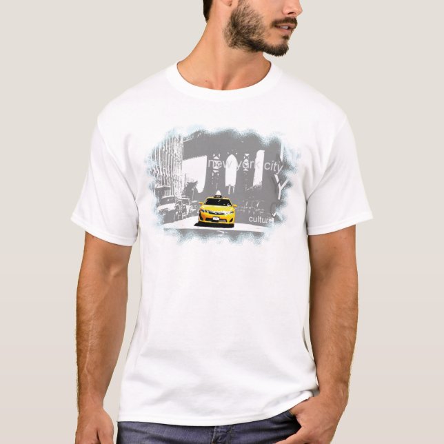 New York City Nyc Yellow Taxi Modern Pop Art T-Shirt (Front)