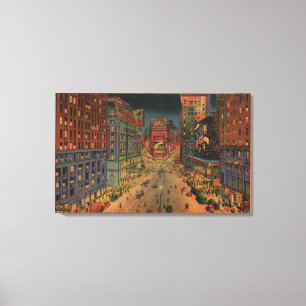 New York City, NYNight View of Times Square Canvas Print