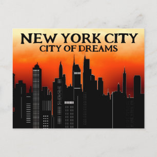 NEW YORK CITY OF DREAMS VINTAGE STYLE POSTCARD