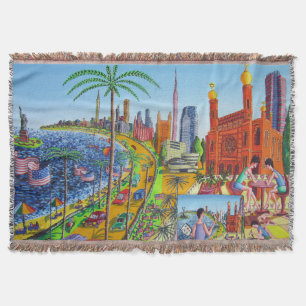 New York City Painting Throw Blanket