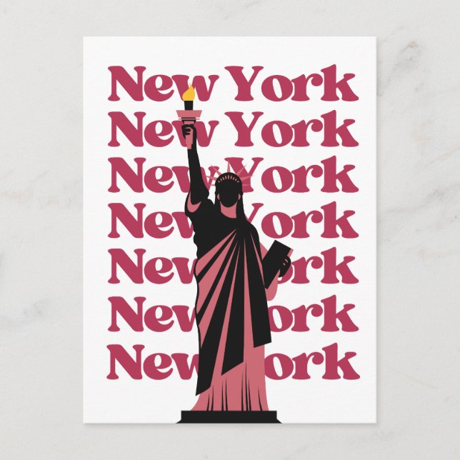 New York City Pink Black NYC Travel   Postcard (Front)