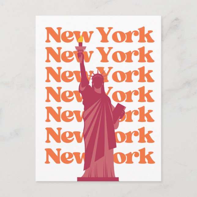 New York City Pink Orange NYC Travel   Postcard (Front)