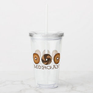 New York City Plain Marble Rye Bagels NYC Bakery Acrylic Tumbler
