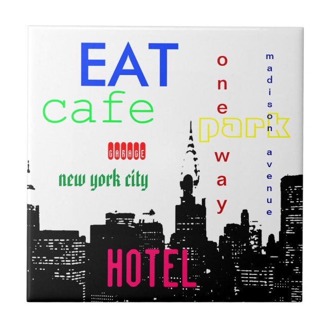 New York City Pop Art Tile (Front)
