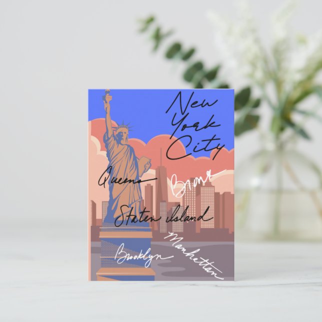 New York City Postcard -Skyline & Big Apple (Standing Front)