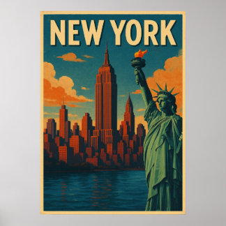 new york city poster, nyc skyline art, manhattan w poster