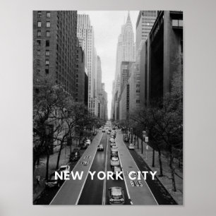 New York City Poster Schwarz-weiß Streetart