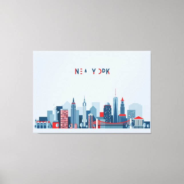 New York City | Red, White and Blue Canvas Print (Front)