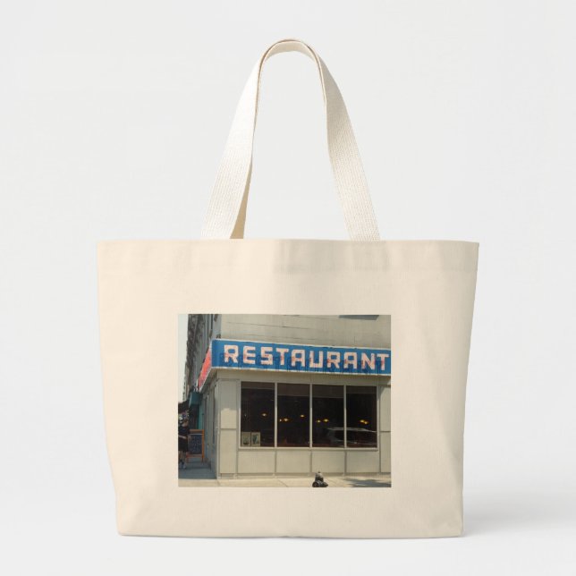 New York City Restaurant - Manhattan Eats Large Tote Bag (Front)