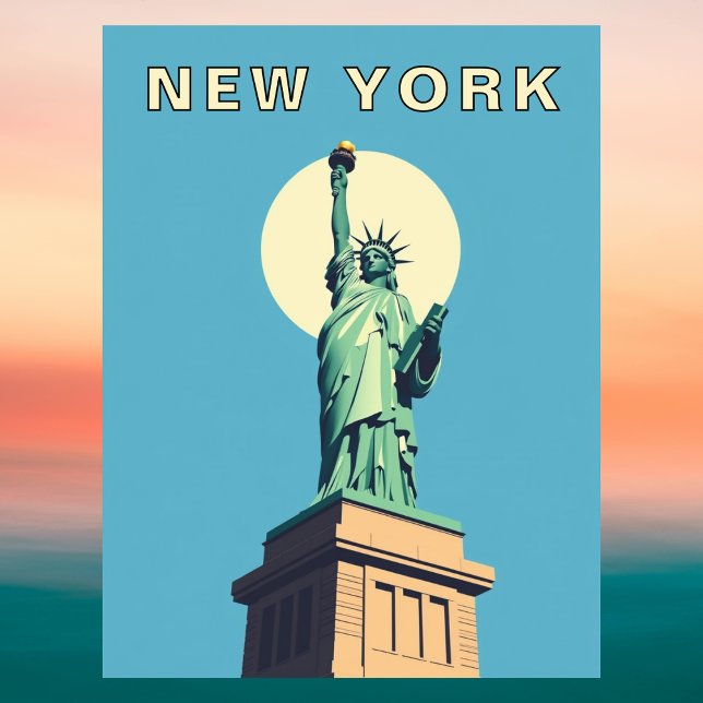 New York City Retro Statue of Liberty Postcard (New York City Retro Statue of Liberty Postcard
)