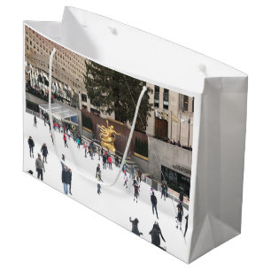 New York City Rockefeller Centre Ice Skating Rink Large Gift Bag