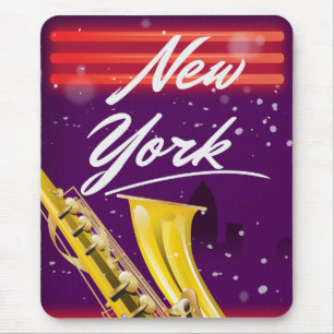 New York City saxophone travel poster Mouse Pad