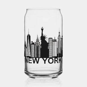 New York city silhouette Can Glass