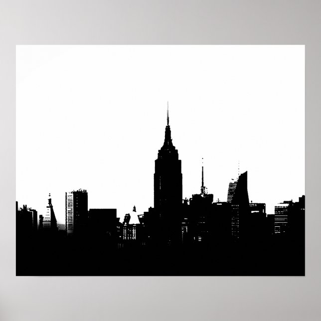 New York City Silhouette Pop Art Poster (Front)