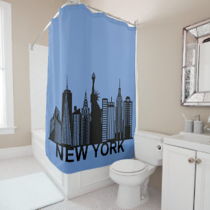 New York city silhouette Shower Curtain
