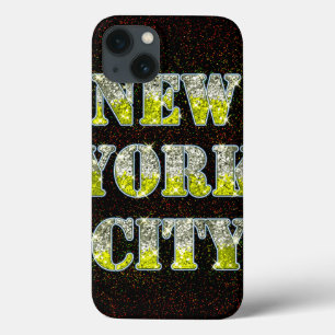 New York City Silver Gold Glitters iPhone 13 Case