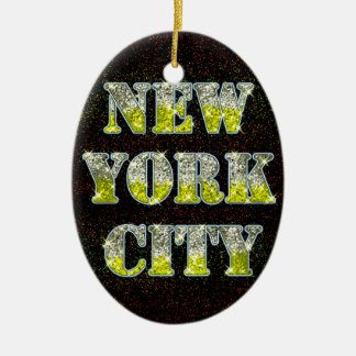 New York City Silver Gold Glitters Ceramic Tree Decoration