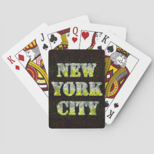 New York City Silver Gold Glitters Playing Cards