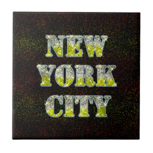 New York City Silver Gold Glitters Tile