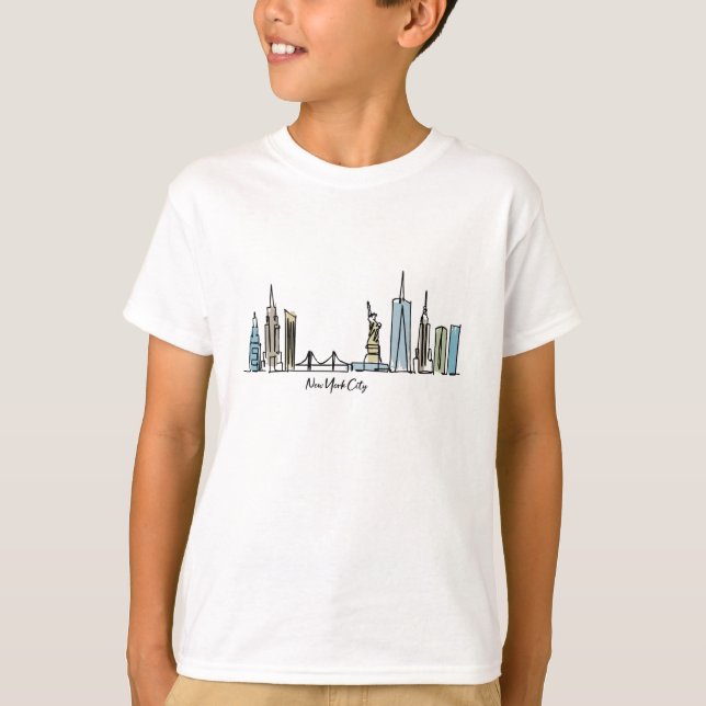 New York City Sketch Drawing T-Shirt (Front)