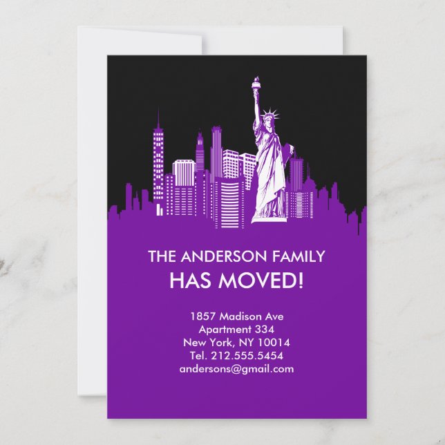 New York City Sky Line Moving Announcement (Front)