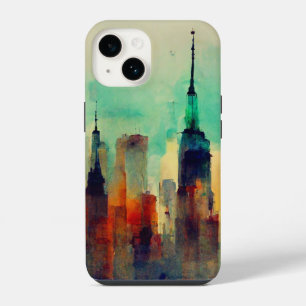 New York City Sky Line - Water Colour iPhone 14 Case
