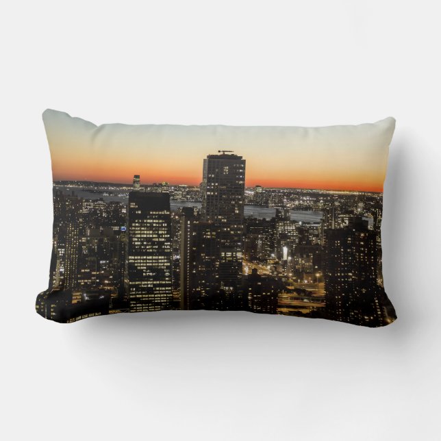 New York City Skyline 2 Sided Lumbar Cushion (Front)