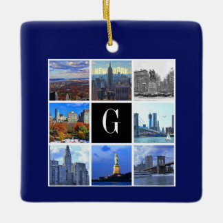 New York City Skyline 8 Image Photo Collage Ceramic Tree Decoration