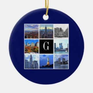 New York City Skyline 8 Image Photo Collage Ceramic Tree Decoration