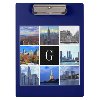 New York City Skyline 8 Image Photo Collage Clipboard