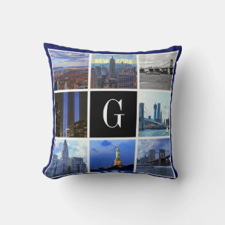 New York City Skyline 8 Image Photo Collage Cushion