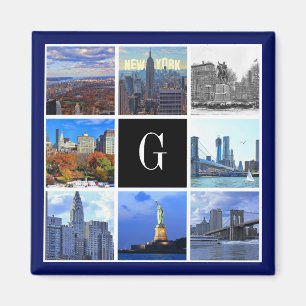 New York City Skyline 8 Image Photo Collage Magnet