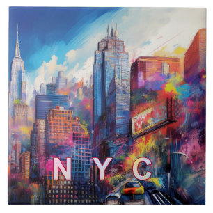 New York City Skyline Art Tile