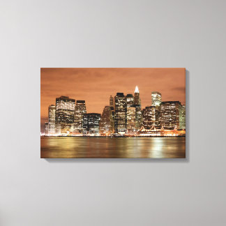 New York City skyline at Night Lights Canvas Print
