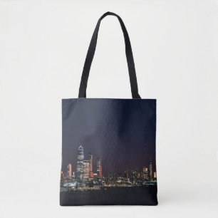 New York City Skyline At Night Tote Bag