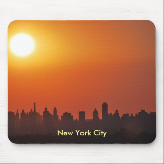 New York City skyline at sunset mouse pad