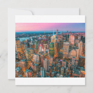 New York City Skyline at Sunset NYC Twilight Invitation