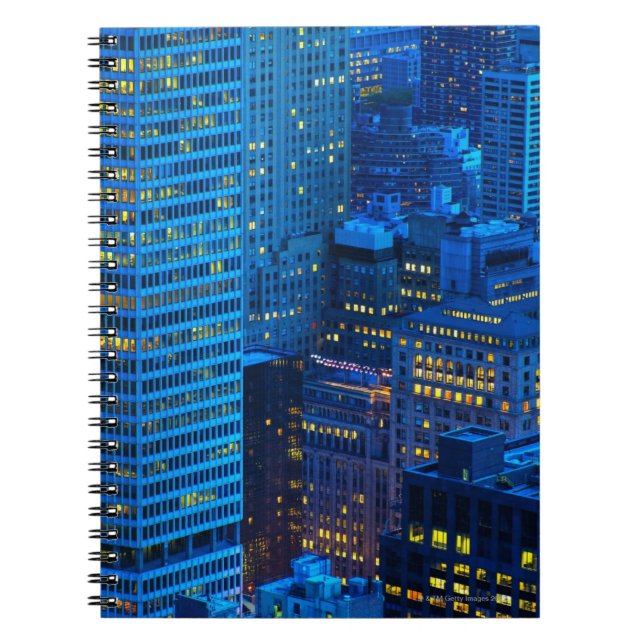 New York City Skyline at Sunset Spiral Notebook (Front)