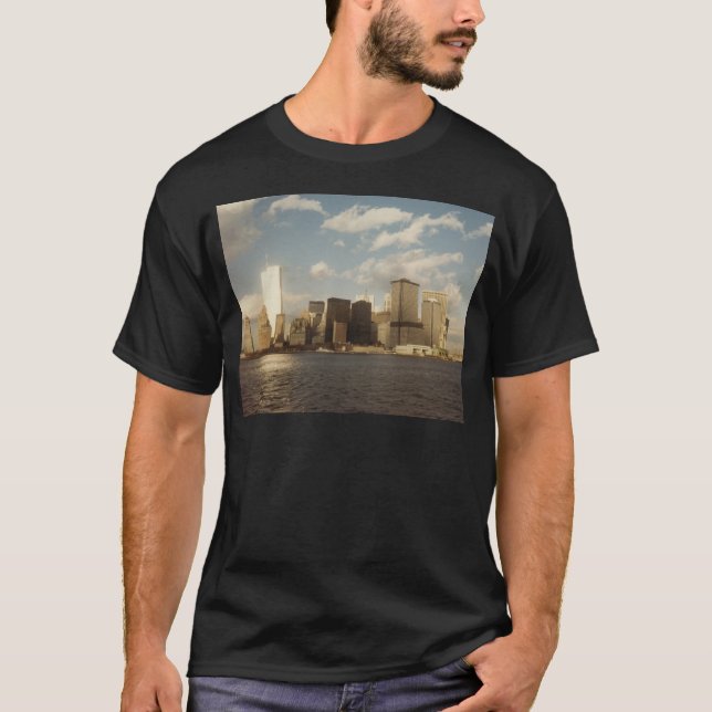 New York City Skyline before 9/11 Twin Towers T-Shirt (Front)