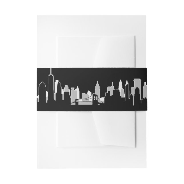 New York City Skyline Belly Band Invitation Belly Band (Front Example)