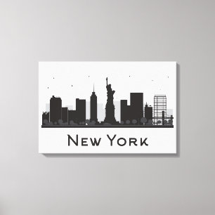 New York City   Skyline Black and White Canvas Print